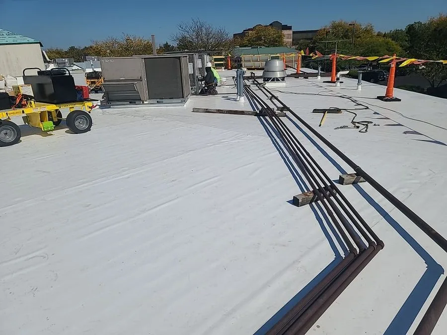 PVC roof system installation by Americanstruction