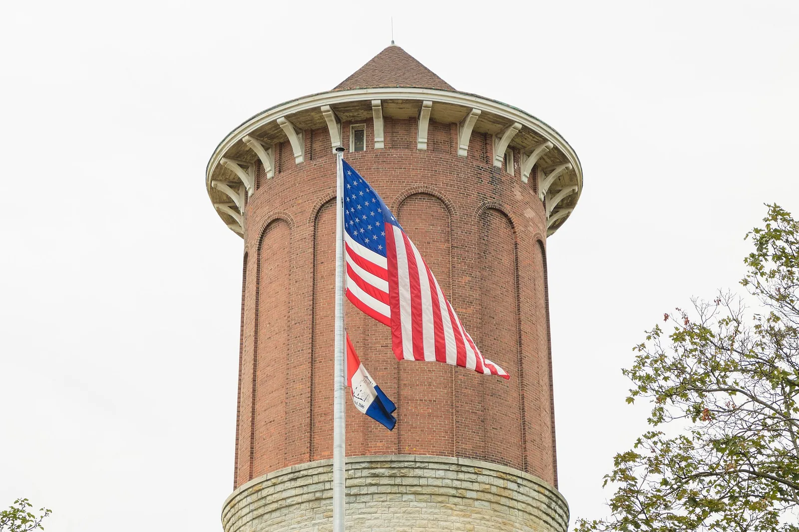 The historic Western Springs water tower at Tower Green