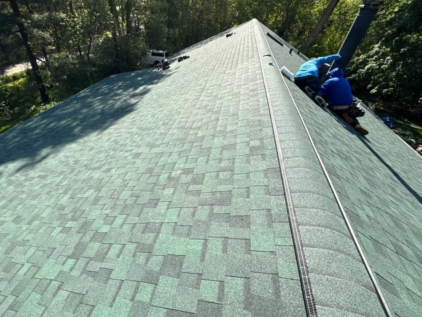The Vanvoorst's Bonfield home with a new architectural shingle roof and reflashed skylight