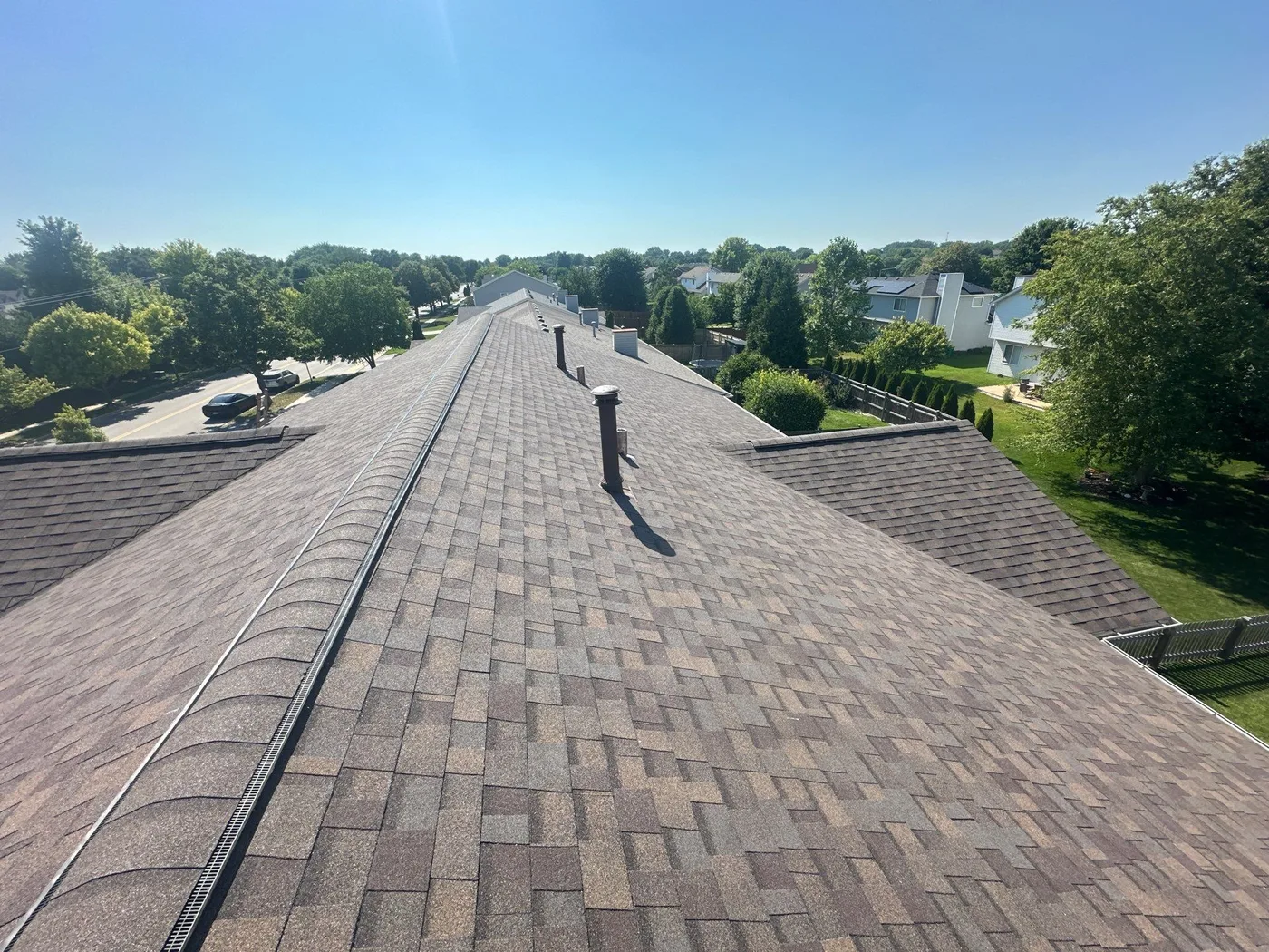 The Carr's Joliet duplex with a new Owens Corning architectural shingle roof