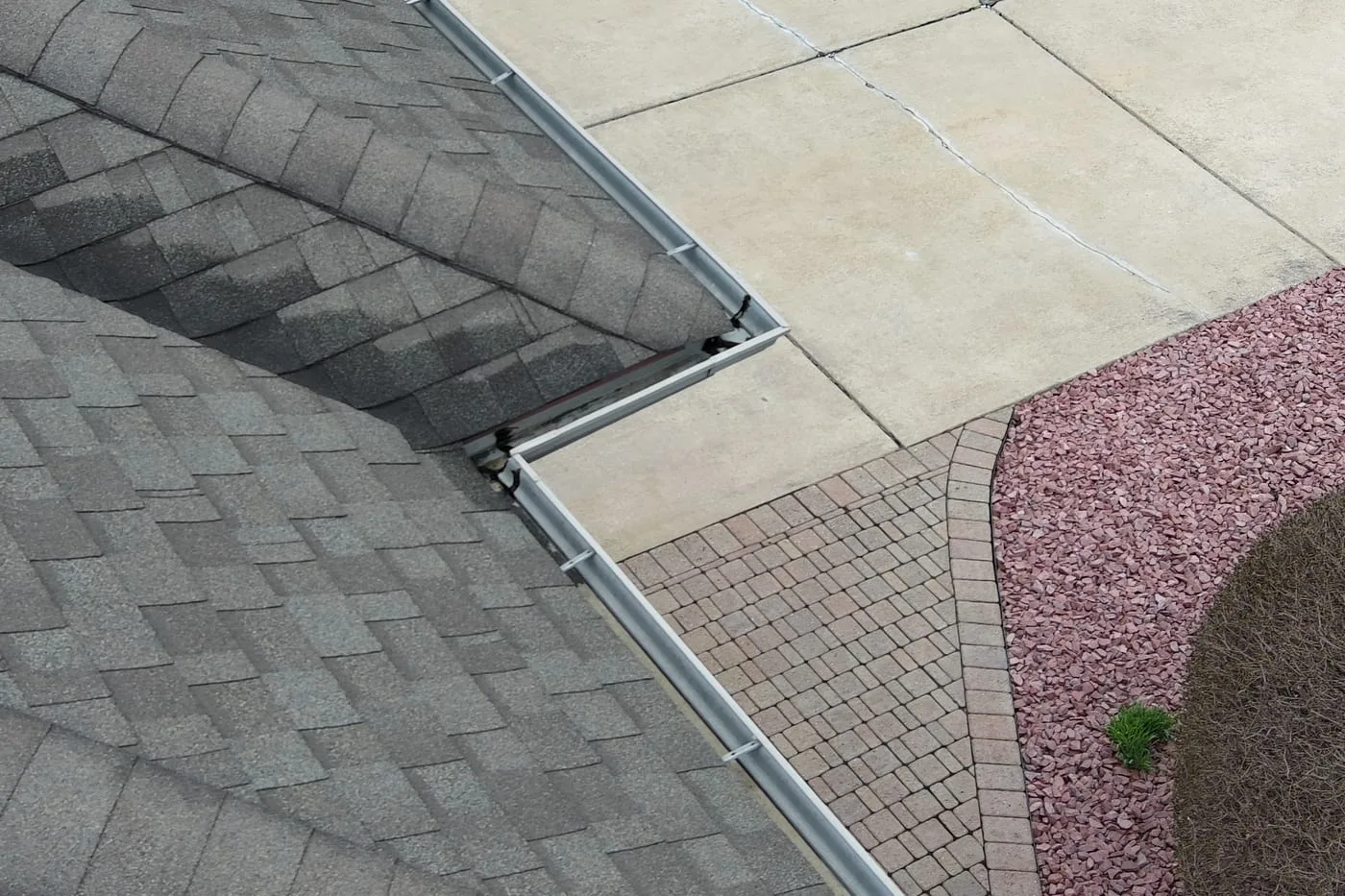 Seamless gutter close-up ready for gutter guard installation