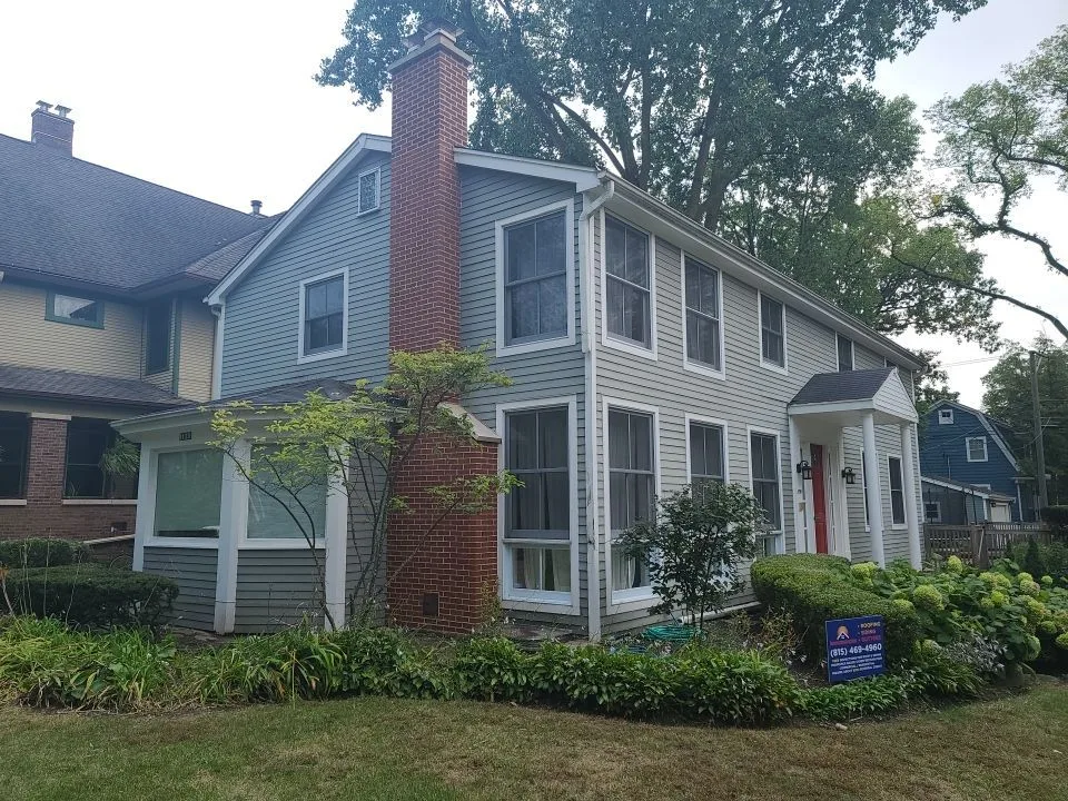 Completed residential siding installation in the Chicago suburbs