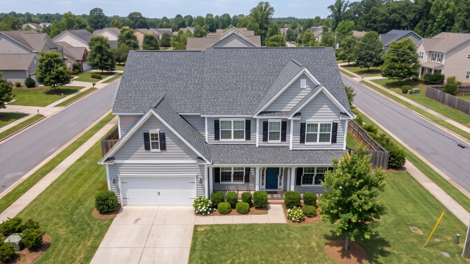 Same home with finished architectural asphalt shingles installed